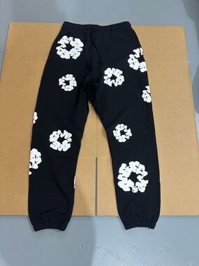 Black Floral-Print Joggers - Casual Sweatpants